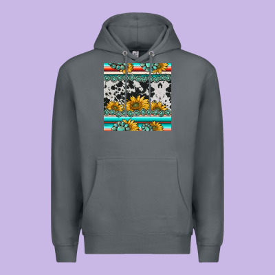 Sunflower Cowhide Serape Coaster Premium Hoodie Designed By Barkaloodesign