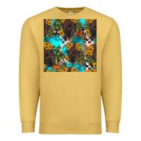 Antique Gold western bison and sunflowers seamless pattern Premium Sweatshirt - HRA Design Shop