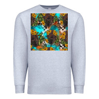 Heather Grey western bison and sunflowers seamless pattern Premium Sweatshirt - HRA Design Shop