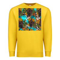Lemon western bison and sunflowers seamless pattern Premium Sweatshirt - HRA Design Shop
