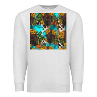 Oatmeal Heather western bison and sunflowers seamless pattern Premium Sweatshirt - HRA Design Shop