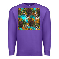Purple western bison and sunflowers seamless pattern Premium Sweatshirt - HRA Design Shop
