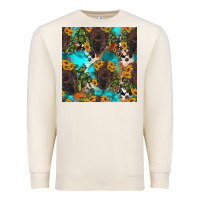 Sandshell western bison and sunflowers seamless pattern Premium Sweatshirt - HRA Design Shop
