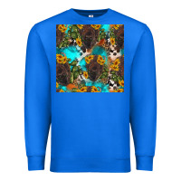 True Royal western bison and sunflowers seamless pattern Premium Sweatshirt - HRA Design Shop