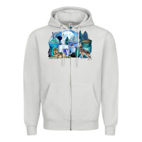 Dove Grey wolf coffee cups Zipper Hoodie - Zillion Design Studio