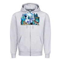 Heather Grey wolf coffee cups Zipper Hoodie - Zillion Design Studio