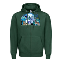 Sports Green wolf coffee cups Zipper Hoodie - Zillion Design Studio