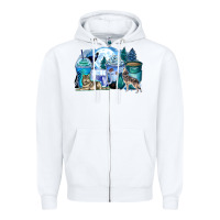 White wolf coffee cups Zipper Hoodie - Zillion Design Studio