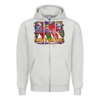 Dove Grey Happy Easter Roosters Zipper Hoodie - RanaPortraitStore