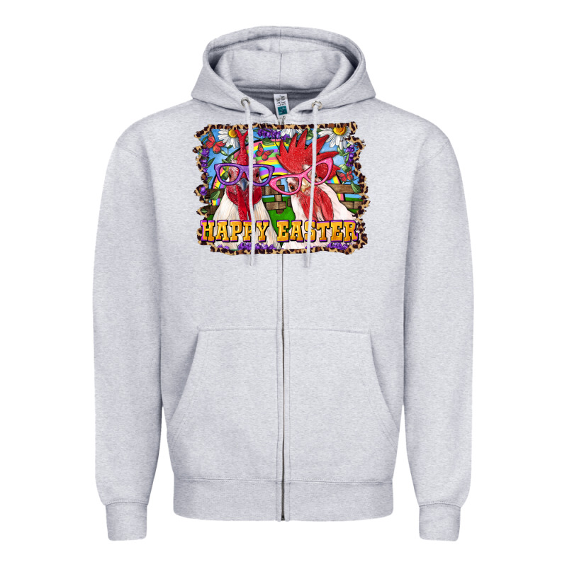 Happy Easter Roosters Zipper Hoodie by RanaPortraitStore | Teevron