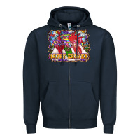 Navy Happy Easter Roosters Zipper Hoodie - RanaPortraitStore