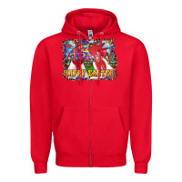 Red Happy Easter Roosters Zipper Hoodie - RanaPortraitStore