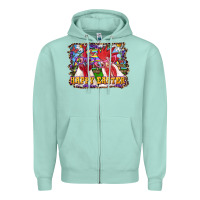 Seafoam Happy Easter Roosters Zipper Hoodie - RanaPortraitStore