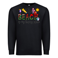 Black the beach is my happy place Premium Sweatshirt - CowhideDigitalArt
