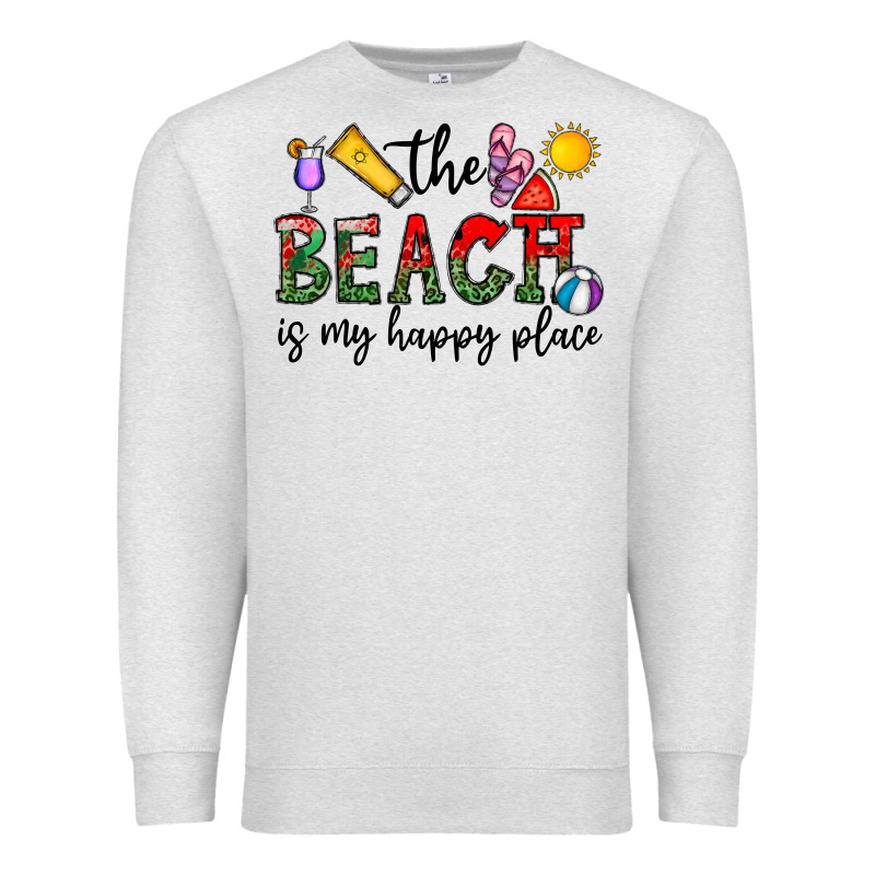 The Beach Is My Happy Place Premium Sweatshirt by CowhideDigitalArt | Teevron