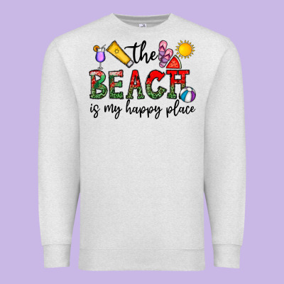 The Beach Is My Happy Place Premium Sweatshirt Designed By Cowhidedigitalart