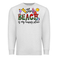 Oatmeal Heather the beach is my happy place Premium Sweatshirt - CowhideDigitalArt