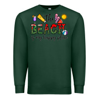 Sports Green the beach is my happy place Premium Sweatshirt - CowhideDigitalArt