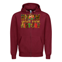 Burgundy know your own history Zipper Hoodie - texasbilliewilder