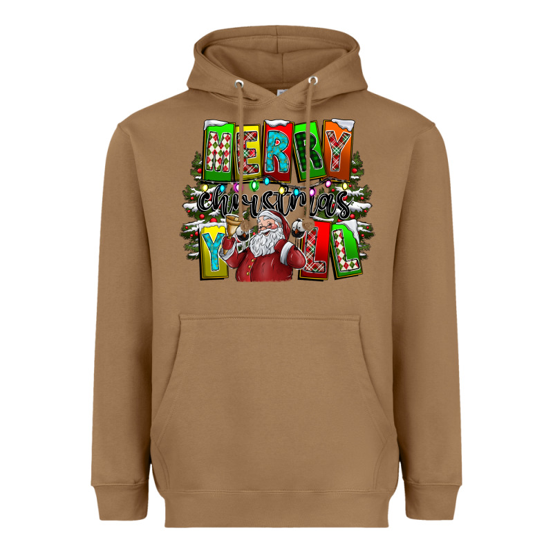 Merry Christmas Yall Heavyweight Hoodie by CowhideDigitalArt | Teevron
