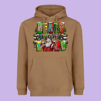 Merry Christmas Yall Heavyweight Hoodie Designed By Cowhidedigitalart