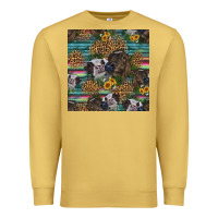Antique Gold western two cute heifers seamless pattern Premium Sweatshirt - HRA Design Shop