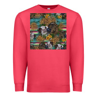 Cardinal western two cute heifers seamless pattern Premium Sweatshirt - HRA Design Shop