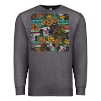 Charcoal Heather western two cute heifers seamless pattern Premium Sweatshirt - HRA Design Shop