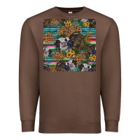 Chestnut western two cute heifers seamless pattern Premium Sweatshirt - HRA Design Shop