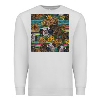 Dove Grey western two cute heifers seamless pattern Premium Sweatshirt - HRA Design Shop