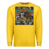 Lemon western two cute heifers seamless pattern Premium Sweatshirt - HRA Design Shop