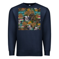 Western Two Cute Heifers Seamless Pattern Premium Sweatshirt | Teevron