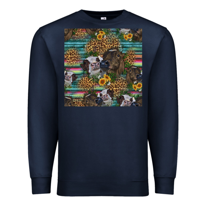 Western Two Cute Heifers Seamless Pattern Premium Sweatshirt by HRA Design Shop | Teevron