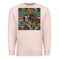 Pale Pink western two cute heifers seamless pattern Premium Sweatshirt - HRA Design Shop