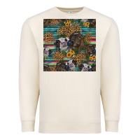 Sandshell western two cute heifers seamless pattern Premium Sweatshirt - HRA Design Shop