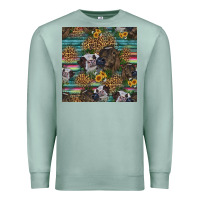 Seafoam western two cute heifers seamless pattern Premium Sweatshirt - HRA Design Shop