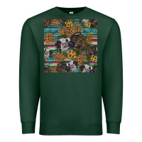 Sports Green western two cute heifers seamless pattern Premium Sweatshirt - HRA Design Shop