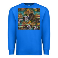 True Royal western two cute heifers seamless pattern Premium Sweatshirt - HRA Design Shop