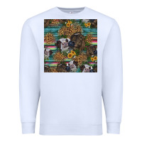 White western two cute heifers seamless pattern Premium Sweatshirt - HRA Design Shop