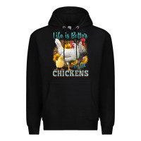 Black Western Life Is Better With Chickens Premium Hoodie - LillyAllenDesigns