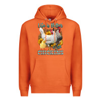 Carrot Western Life Is Better With Chickens Premium Hoodie - LillyAllenDesigns