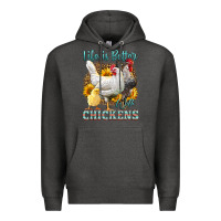 Charcoal Heather Western Life Is Better With Chickens Premium Hoodie - LillyAllenDesigns