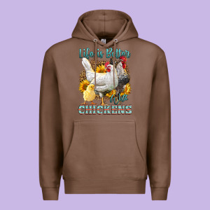 Western Life Is Better With Chickens Premium Hoodie Designed By Lillyallendesigns