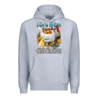 Heather Grey Western Life Is Better With Chickens Premium Hoodie - LillyAllenDesigns