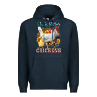 Navy Western Life Is Better With Chickens Premium Hoodie - LillyAllenDesigns