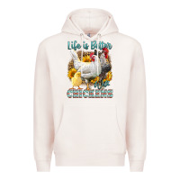 Pale Pink Western Life Is Better With Chickens Premium Hoodie - LillyAllenDesigns