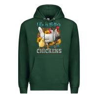 Sports Green Western Life Is Better With Chickens Premium Hoodie - LillyAllenDesigns