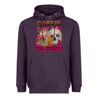 Plum coffee is my valentine skull Heavyweight Hoodie - FaDigitalArtStudio