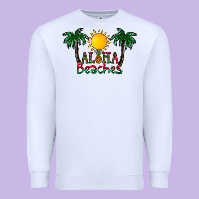 Aloha Beaches Premium Sweatshirt Designed By Cowhidedigitalart