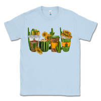 Dusty Blue cactus coffee cups Classic Tee - texasbilliewilder